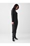 Anthracite Melange High Neck Long Sleeve Soft Textured Midi Knitted Dress - 2