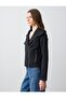 Black Straight Cut Long Sleeve Knitted Jacket with Pocket Detail - 3