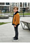 Boy's Plush Leather Detailed Zippered Coat - 3