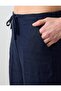 Navy Blue 100% Linen High Waist Regular Leg Trousers - 5