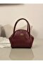 Claret Red Faux Leather Women's Hand and Shoulder Bag - 5