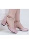 Girl's Pink Silvery Square Heel Evening Dress Stylish Shoes