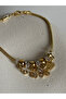 Gold Color Zircon Stone Heart-Shaped Clover Figured Charm Bracelet - 5