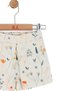 Nk Baby Girl Floral Print Pleated Detailed Shorts 1-4 Years Cream - 4