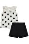 6-18 Months Set with Points Printed Shorts - Ecru - 3