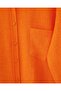 Single Pocket Buttoned Linen Shirt -Orange - 5