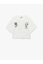 Snoopy Licensed Crew Neck Short Sleeve Printed Back Crop T-Shirt - 4
