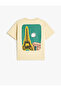 Slogan Print Crew Neck Short Sleeve Cotton Oversize T-Shirt - 4