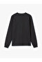Crew Neck Cotton Pique Fabric Basic Sweatshirt - 4