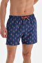 Navy Blue Seahorse Patterned Short Swim Shorts - 5