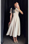 Ecru Portable Brooch Dress - 3151 - 3