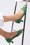 Adrian Green Color Suede Women's Low Heeled Shoes