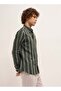 Men's Green With Grey Stripes Slim Fit Casual Shirt For Every Occasion - 3