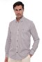 Slim Fit Long Sleeve Lycra Striped Collar Buttoned Gift Boxed Men's Shirt Fs-003669 - Brown - 2