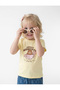 Ribbed Short Sleeve Crew Neck Cotton Printed T-Shirt - 2