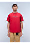 تي شيرت رجالي S-BOX LOGO SS 1-NP0A4IFLRAQ1 أحمر مستدير ذو قصة عادية وقصة مستقيمة