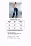 Ribbed Navy Blue Beli White Elastic Waist Wide Leg Palazzo Jean Trousers Without Lycra - 3