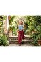 Girl's Patterned Wide Leg Pants Jeans Vest Double Set - 2
