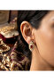 Red Color Stone Stainless Steel Earring - 4
