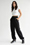 100% Cotton Lace-Up Trousers with Elastic Cuffs and Pockets