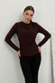Women's Blouse Stoned Draped Long Sleeve Sandy Fabric Short Stylish Blouse