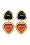 Perla Heart Vintage Steel Earrings