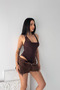 Women's Brown Lace Detailed Bodysuit - 2