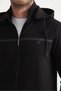 Black Premium Stand Collar Comfortable Fit Classic Leg Men's Tracksuit Set - 8