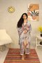 Muslin Kimono 100% Cotton Frida Patterned Jacquard Bathrobe Kaftan Dressing Gown - 2