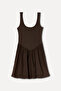 Women's Brown Balloon Mini Dress