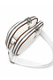 Women's White-Tan Multi-Compartment Crossbody Shoulder Bag with Adjustable Strap Daily Use Zipper Bag - 3
