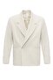 Ecru Double Breasted Fleto Men's Blazer Jacket with Pockets - 7