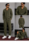 Men's Sahra Fabric Striped Pants Shirt Bottom Top Set