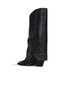 Black Leather Women's Heeled Boots 39Wc2376 - 4