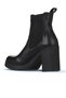 Black Leather Women's Heeled Boots 01Wz3202 - 4