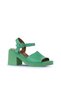 Green Dark Leather Women's Heeled Sandals 01Wy12502 - 3