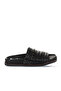 Black Leather Women's Flat Slippers 01Wu5829 - 2