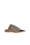 Gray Leather Women's Flat Slippers 01Wu7602 - 2