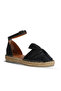 Black Leather Women's Espadrille Sandals 01Ws1807 - 2