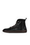 Black and White Leather Women's Flat Boots 01Wf1802 - 3