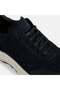Men's Navy Blue Lace-Up Suede Sports Shoes - 6