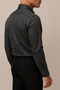 Black Striped Men's Slim Fit Satin Shirt Long Sleeve Stylish Shirt - 3