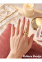 Brass Gold Color Adjustable Zircon Stone Women's Ring