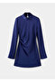 Satin Dress with High Collar - 3
