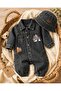 Unisex Kids Baby Jeans (Jeans) Printed Hat Jumpsuit (3/6/9/12) Months