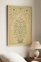Botanical Yellow Floral Motif Single Wooden Painting - Natural Wood Framed Home and Business Artwork - 3