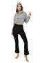 Alice Crop Hooded Women's Sweatshirt Gray - 4