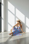 Blue Tropical Patterned Low-Cut Strap Summer Maxi Dress – Back Detail Beach & Vacation Dress - 8