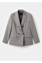 Wool Blend Double Breasted Fabric Blazer Jacket - 3