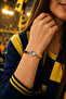 Yellow Navy Blue Moon Star Fan Bracelet - 3